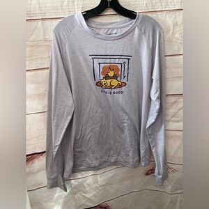 Life is good sleep shirt with dog-Adults Large